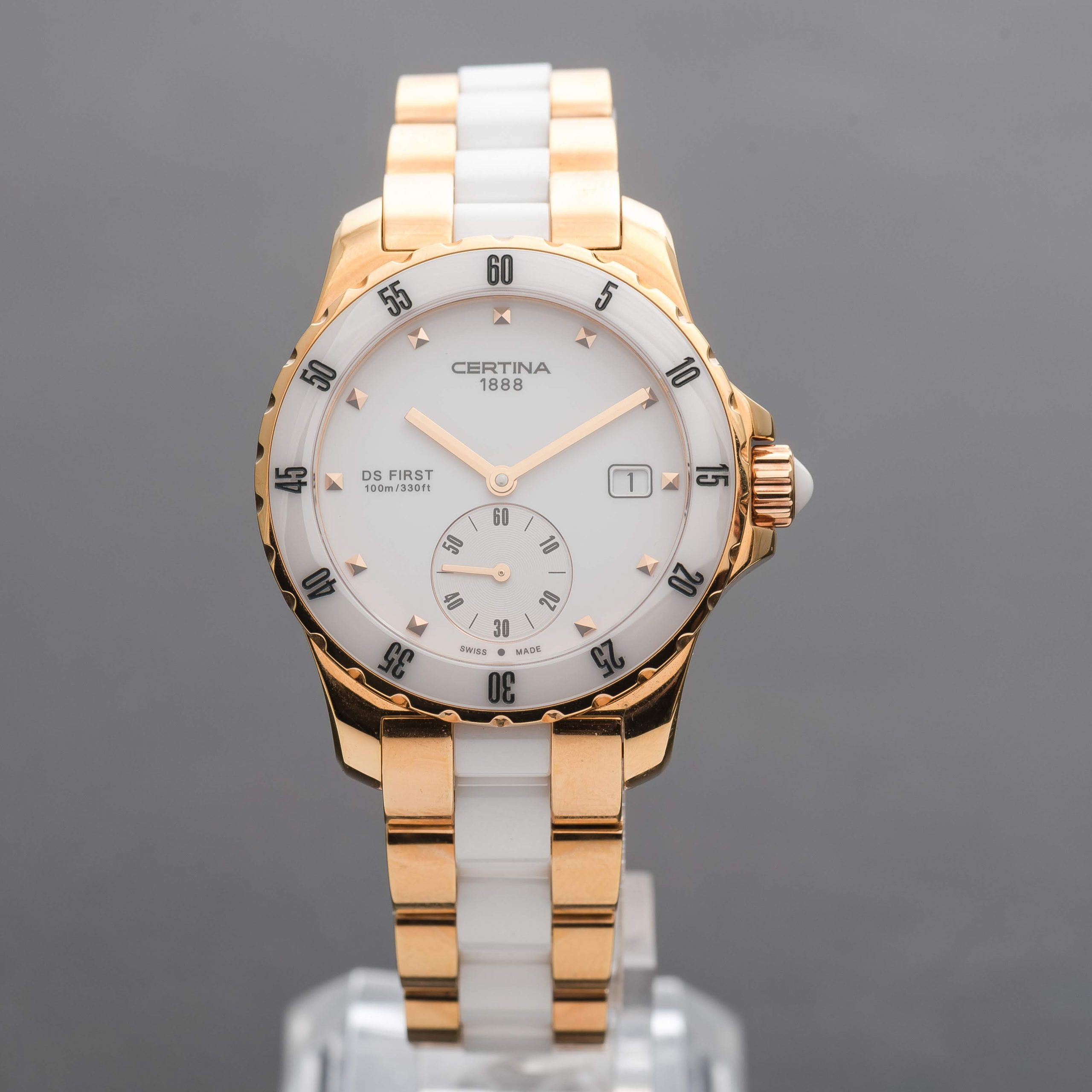 Certina DS First Lady Ceramic Stainless Steel Quartz Watch C0142353301100