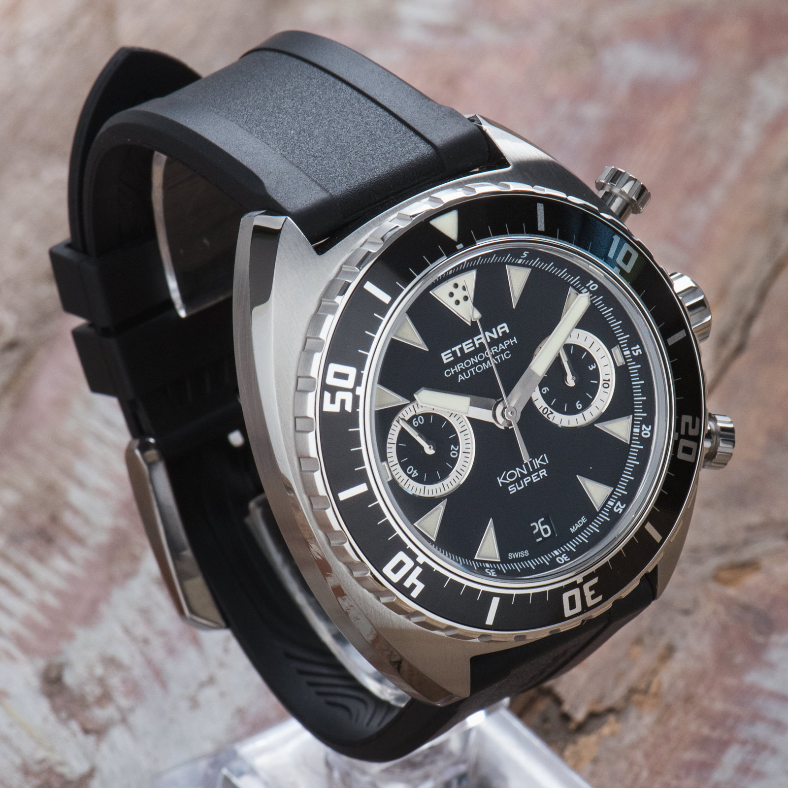New Eterna Super KonTiki Chronograph Manufacture Automatic Black watch 7770.41